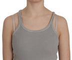 PINK MEMORIES Grey Sleeveless Spaghetti Strap Shirt