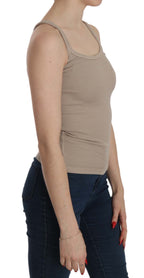 PINK MEMORIES Brown Sleeveless Spaghetti Strap Top Blouse