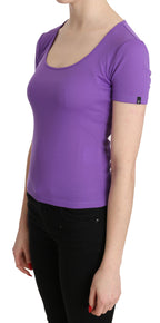 GF Ferre Purple 100% Polyester Short Sleeve Top  Blouse