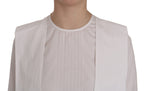 Dsquared² White Crew Neck Long Sleeve Cotton Blouse