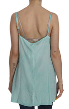 Ermanno Scervino Blue Sleeveless Spaghetti Dress Blouse