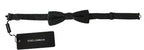 Dolce & Gabbana Gray Patterned Mens Necktie Papillon 100% Silk Bow Tie