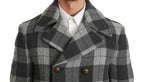 Dolce & Gabbana Gray Check Wool Cashmere Coat Jacket