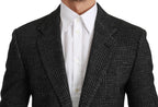 Dolce & Gabbana Gray Plaid Check Slim Fit Jacket Blazer