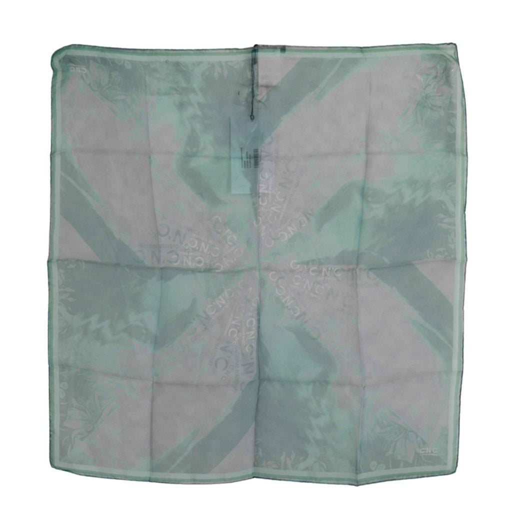 Costume National Green Silk Shawl Foulard Wrap Scarf