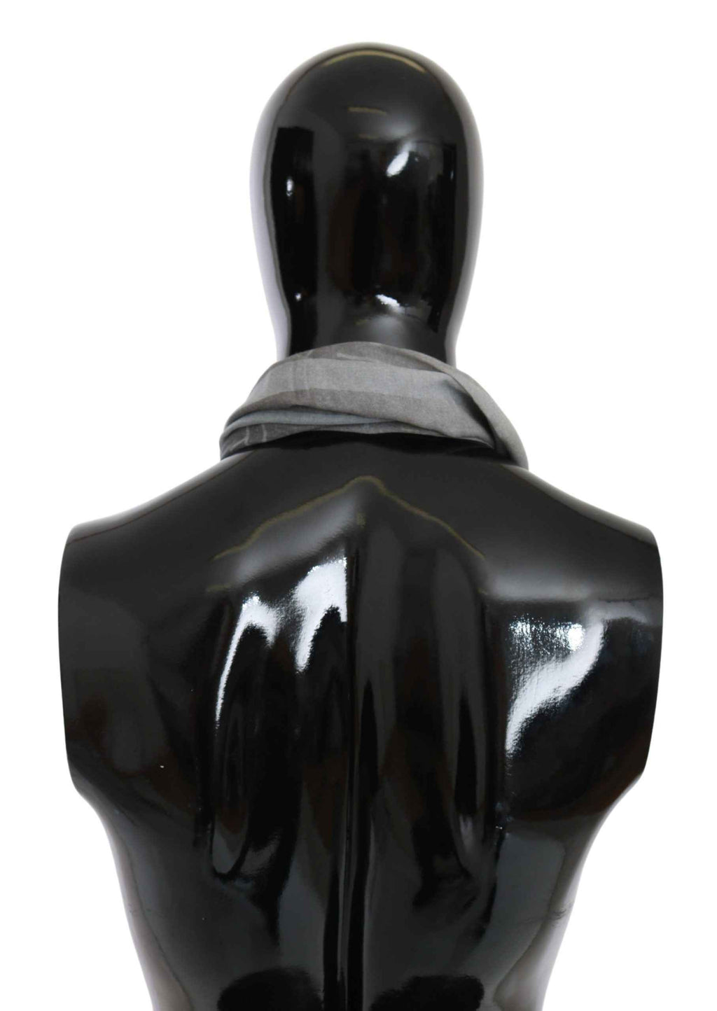 GF Ferre Gray Wool Viscose Foulard Patterned Branded Scarf