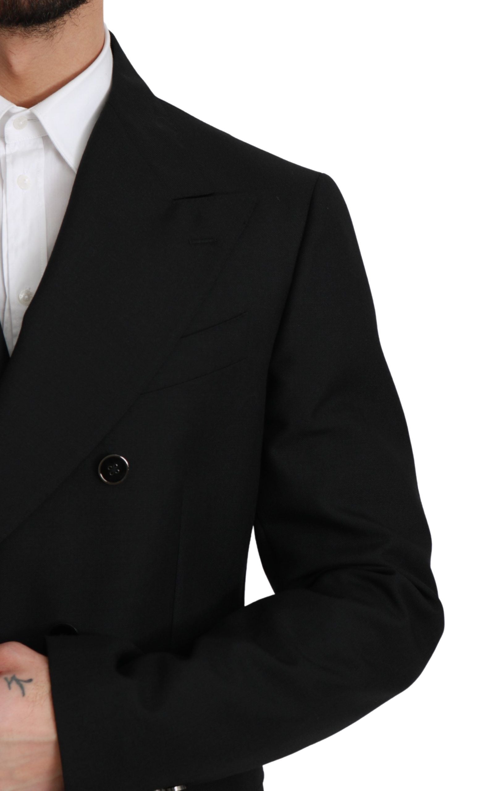 Dolce & Gabbana Black Slim Fit Jacket Coat Wool Blazer