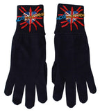 Dolce & Gabbana Blue #DGLovesLondon Embroidered Wool Gloves