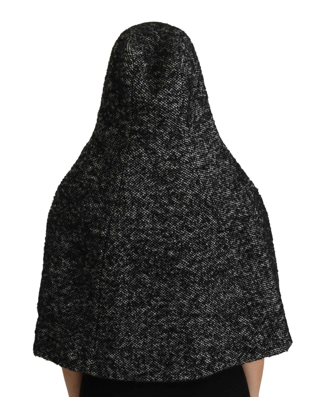 Dolce & Gabbana Gray Tweet Wool Shoulder Hat Hooded Scarf