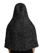 Dolce & Gabbana Gray Tweet Wool Shoulder Hat Hooded Scarf