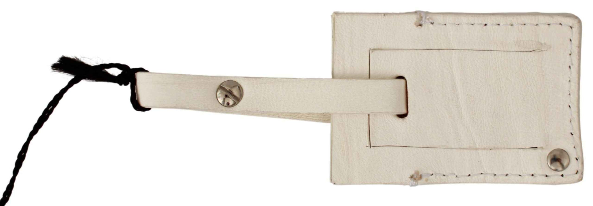 GF Ferre Beige Luggage Tag Branded Leather Patterned Keychain