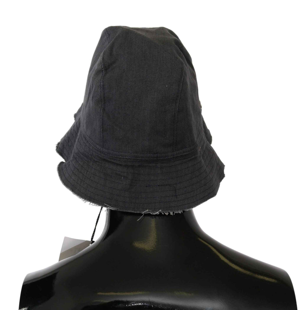 Costume National Black Washed Wide Brim Outdoor Bucket Hat