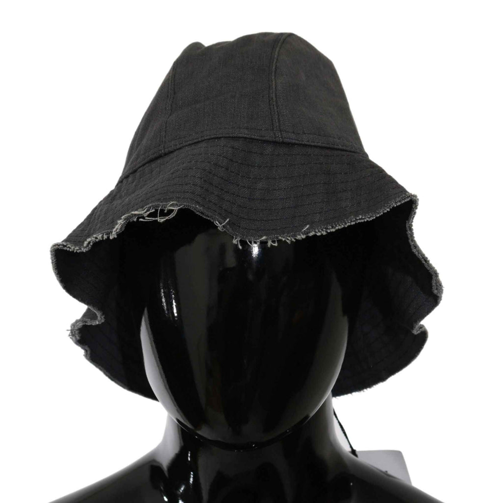Costume National Black Washed Wide Brim Outdoor Bucket Hat