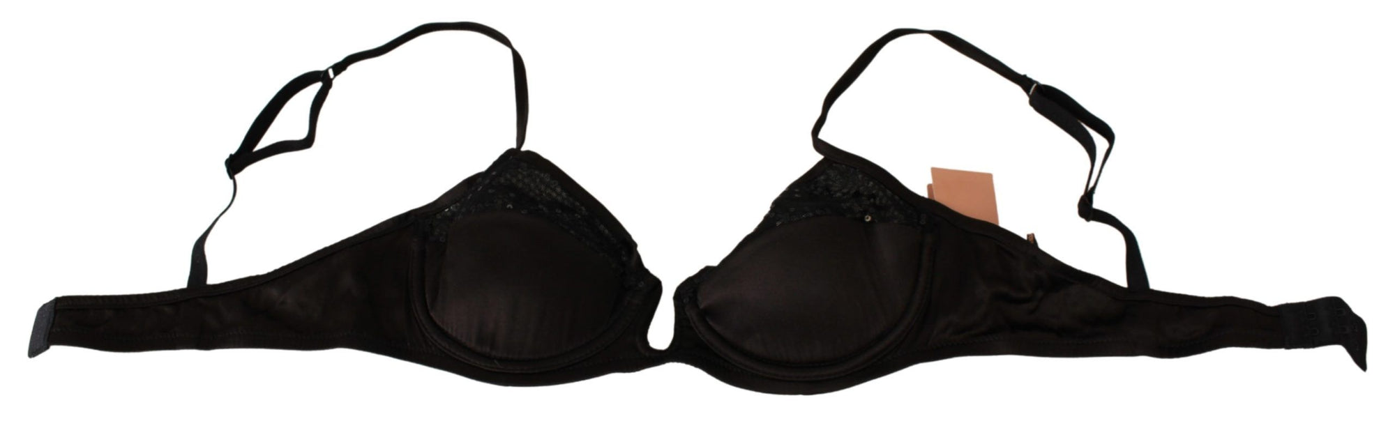 Ermanno Scervino Brown Sequined Balconcino Bra Underwear