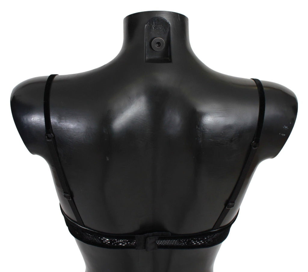 Ermanno Scervino Black Mesh Balconcino Bra Nylon  Underwear