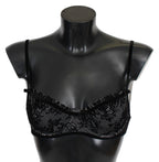 Ermanno Scervino Black Mesh Balconcino Bra Nylon  Underwear