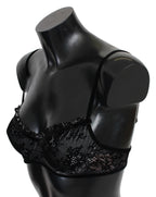 Ermanno Scervino Black Mesh Balconcino Bra Nylon  Underwear
