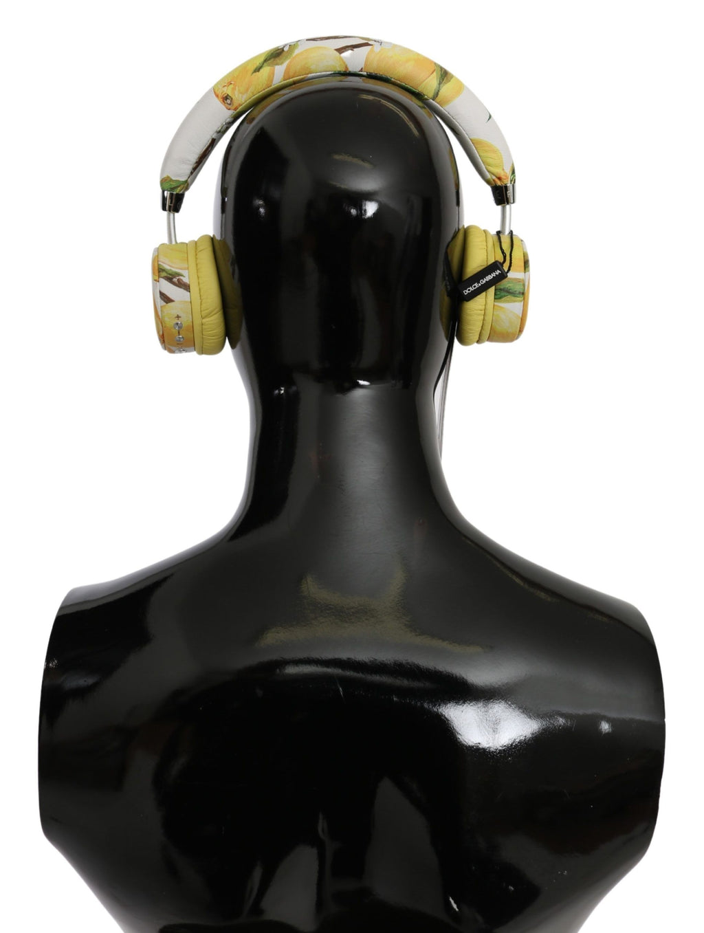 Dolce & Gabbana White Yellow Lemon Print Headset Headphones - Maison Luxe