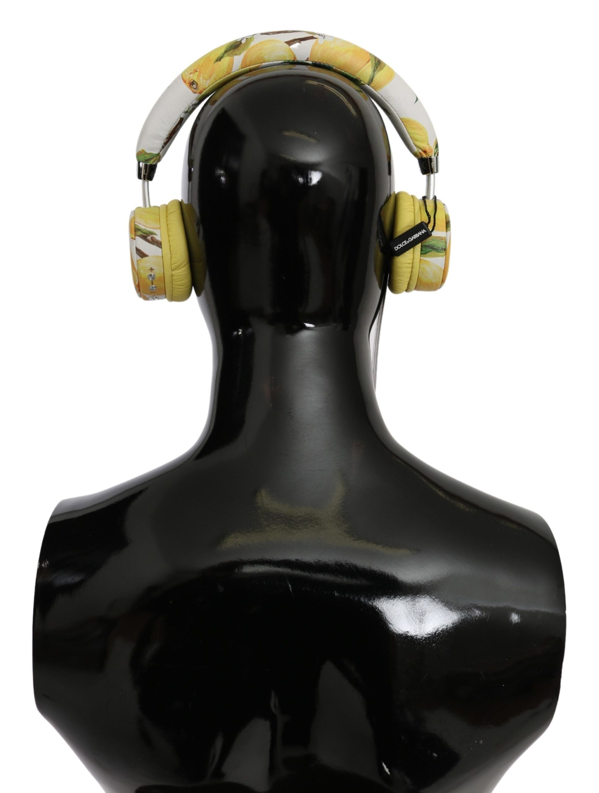 Dolce & Gabbana White Yellow Lemon Print Headset Headphones - Maison Luxe