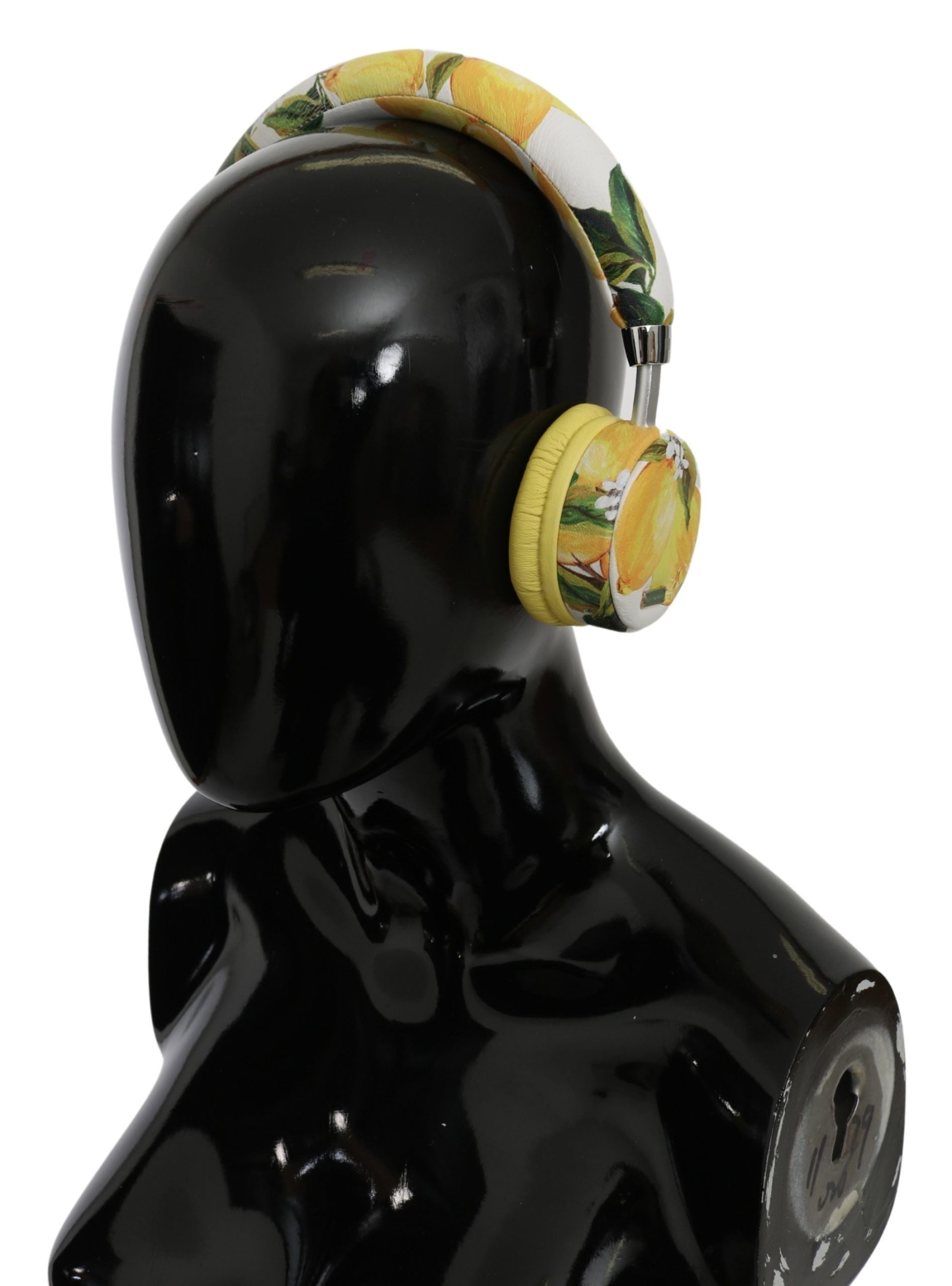 Dolce & Gabbana White Yellow Lemon Print Headset Headphones - Maison Luxe
