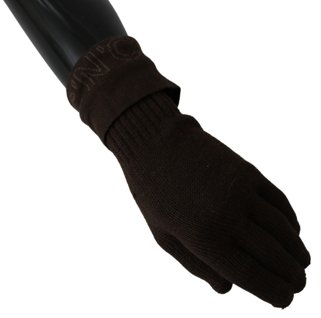 Costume National Brown Wool Knitted One Size Wrist Length Gloves - Maison Luxe