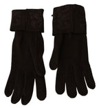 Costume National Brown Wool Knitted One Size Wrist Length Gloves - Maison Luxe