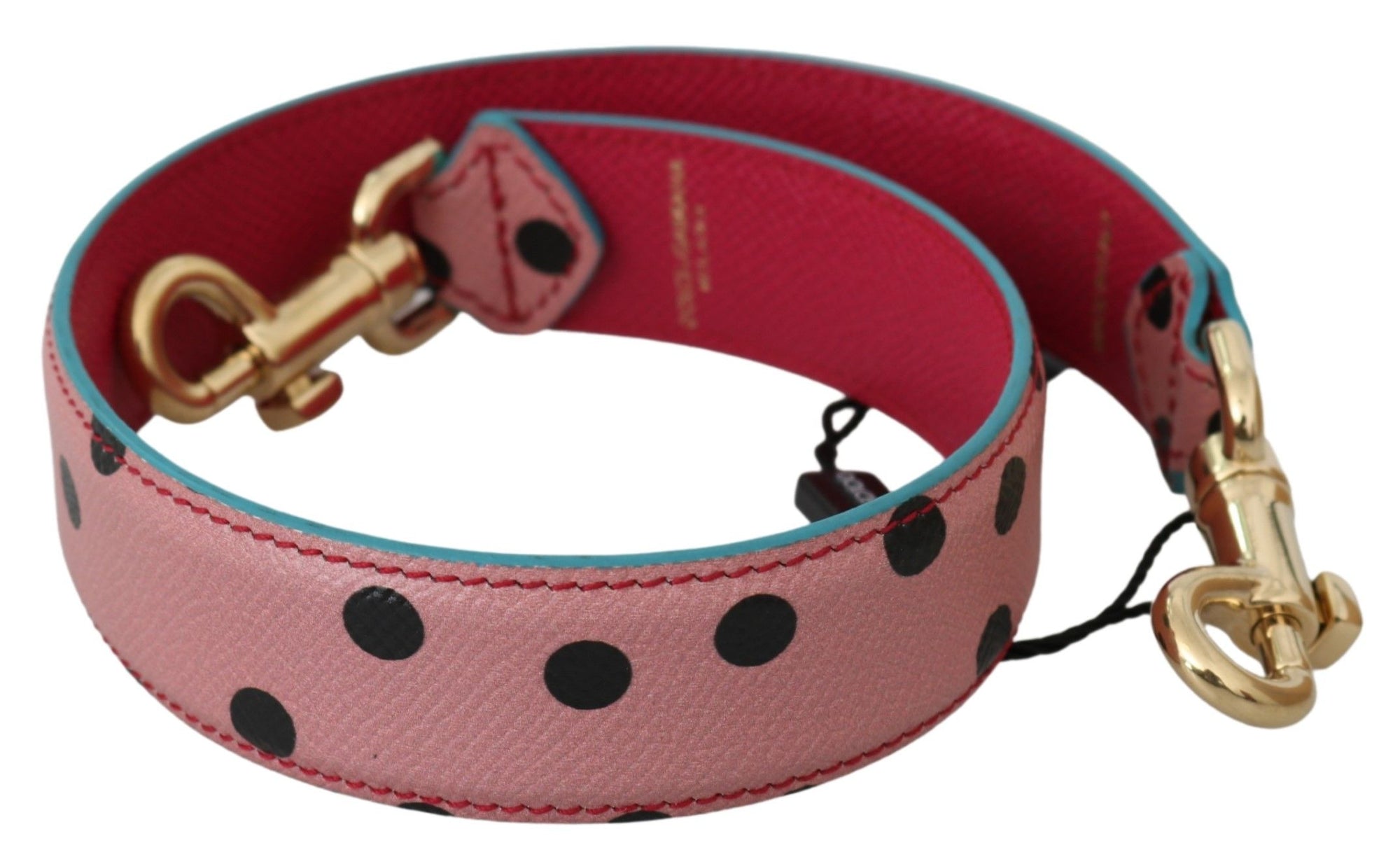 Dolce & Gabbana Pink Polka Dot Leather Shoulder Strap - Maison Luxe