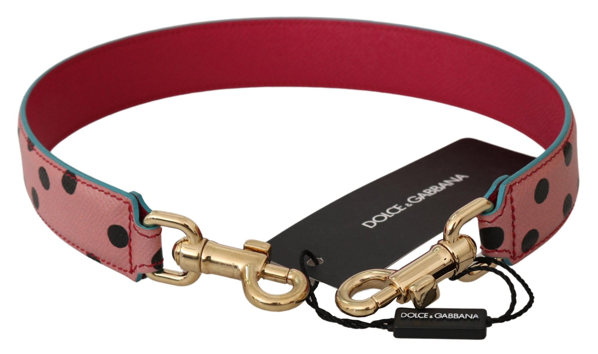 Dolce & Gabbana Pink Polka Dot Leather Shoulder Strap - Maison Luxe