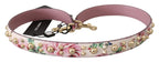Dolce & Gabbana Pink Floral Leather Stud Accessory Shoulder Strap - Maison Luxe