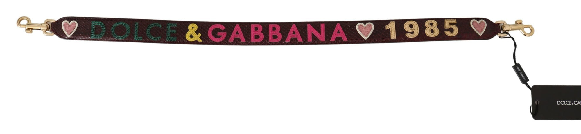 Dolce & Gabbana Bordeaux Exotic Skin Leather Belt Shoulder Strap - Maison Luxe
