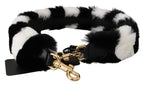 Dolce & Gabbana Black White Lapin Fur Accessory Shoulder Strap - Maison Luxe