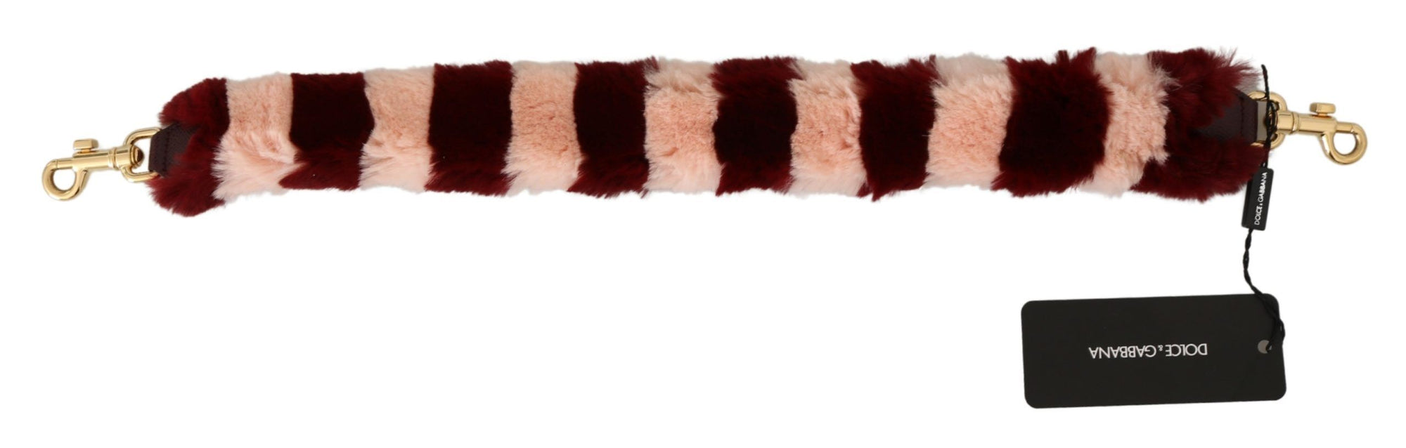 Dolce & Gabbana Pink Red Lapin Fur Accessory Shoulder Strap - Maison Luxe