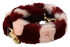 Dolce & Gabbana Pink Red Lapin Fur Accessory Shoulder Strap - Maison Luxe