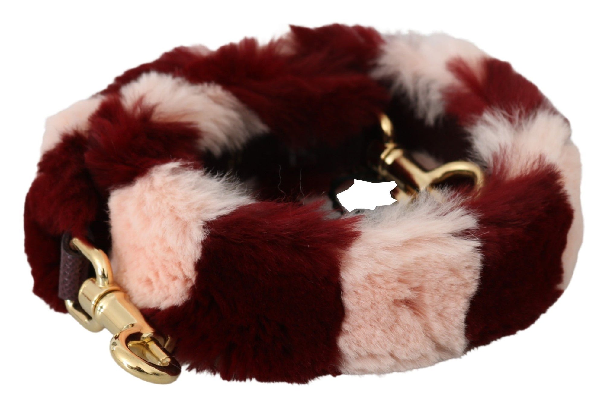 Dolce & Gabbana Pink Red Lapin Fur Accessory Shoulder Strap - Maison Luxe