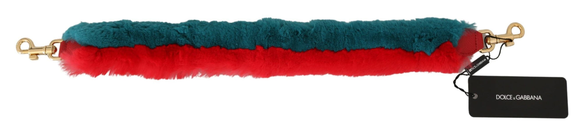 Dolce & Gabbana Red Blue Rabbit Fur Leather Shoulder Strap - Maison Luxe