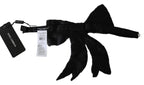 Dolce & Gabbana Silver Crystal Beaded Sequined 100% Silk Catwalk Necklace Bowtie - Maison Luxe