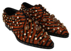 Dolce & Gabbana Orange Pony Hair Crystal Dress Broque Shoes