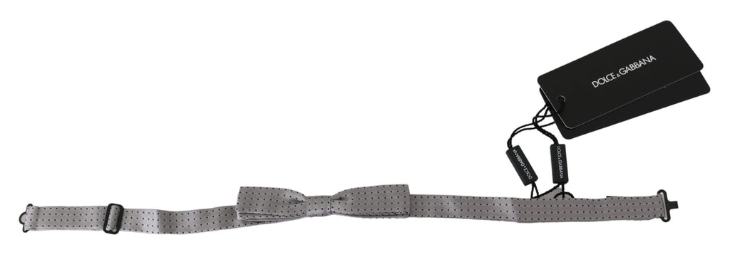 Dolce & Gabbana Gray Polka Dot Mens Necktie Papillon Bow Tie - Maison Luxe