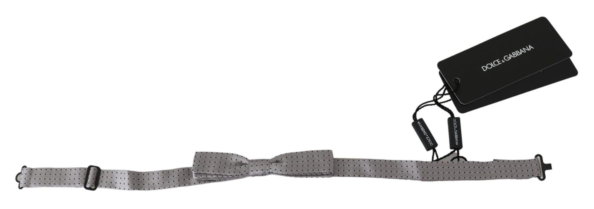 Dolce & Gabbana Gray Polka Dot Mens Necktie Papillon Bow Tie - Maison Luxe