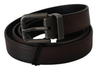 Dolce & Gabbana Solid Brown Leather Gray Buckle Belt - Maison Luxe