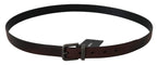 Dolce & Gabbana Solid Brown Leather Gray Buckle Belt - Maison Luxe