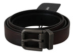 Dolce & Gabbana Solid Brown Leather Gray Buckle Belt - Maison Luxe
