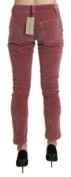 Ermanno Scervino Red Mid Waist Skinny Cotton Pants