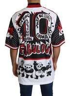 Dolce & Gabbana White King Panda Top Polyester Mens T-shirt