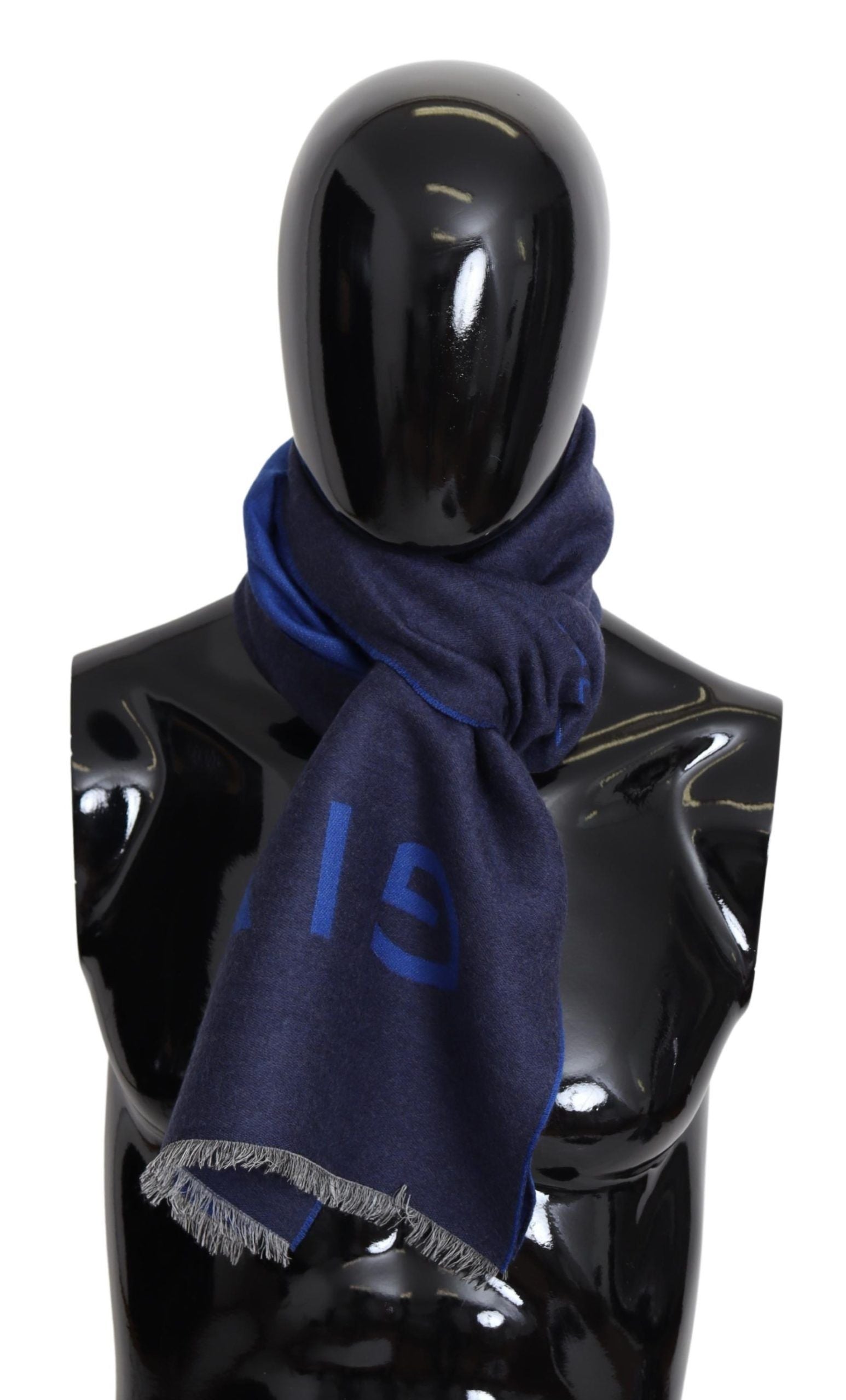 Givenchy Blue Wool Unisex Winter Warm  Scarf Wrap Shawl - Maison Luxe