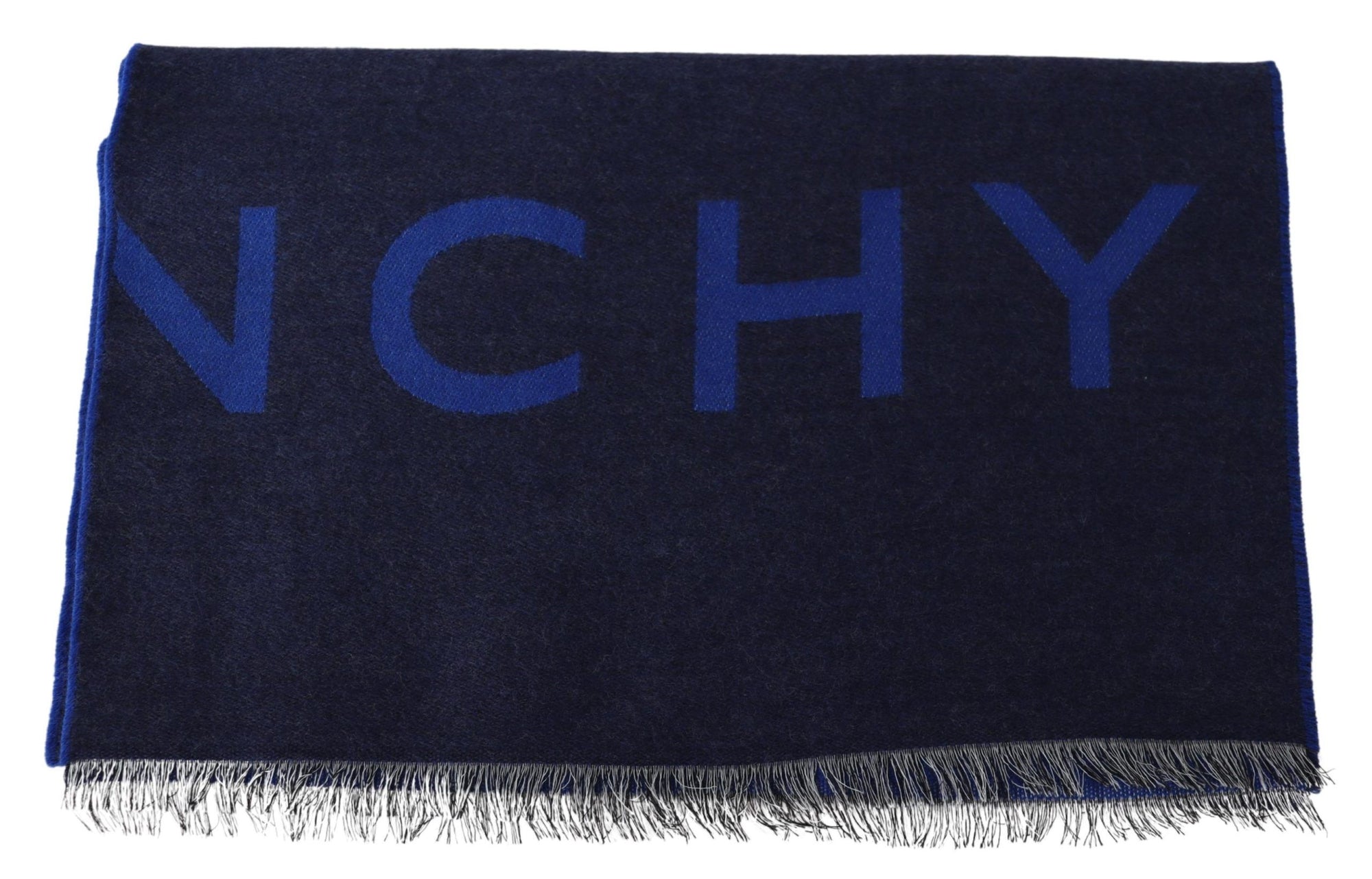 Givenchy Blue Wool Unisex Winter Warm  Scarf Wrap Shawl - Maison Luxe
