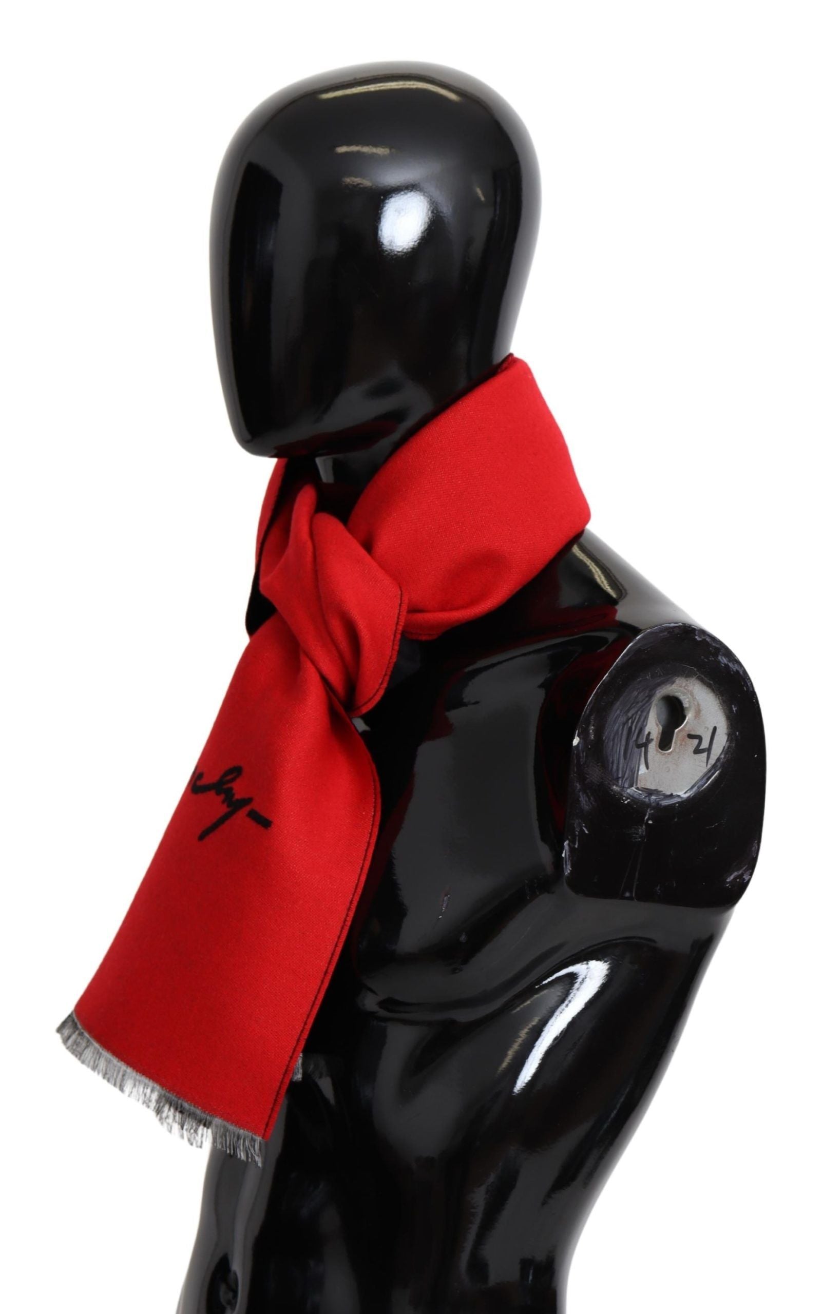 Givenchy Red Black Wool Unisex Winter Warm Scarf Wrap Shawl - Maison Luxe