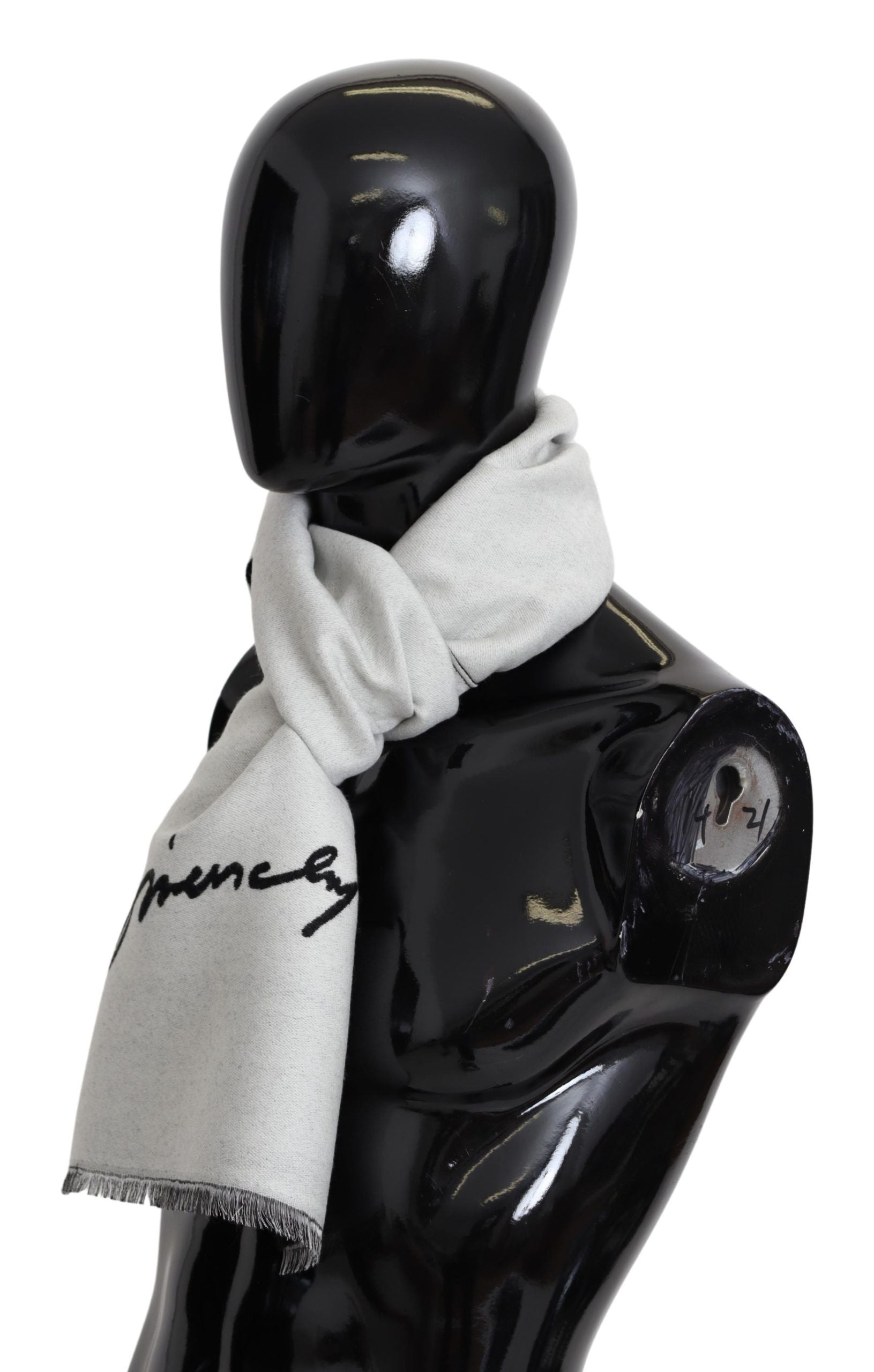Givenchy Black White Wool Unisex Winter Warm Scarf Wrap Shawl - Maison Luxe
