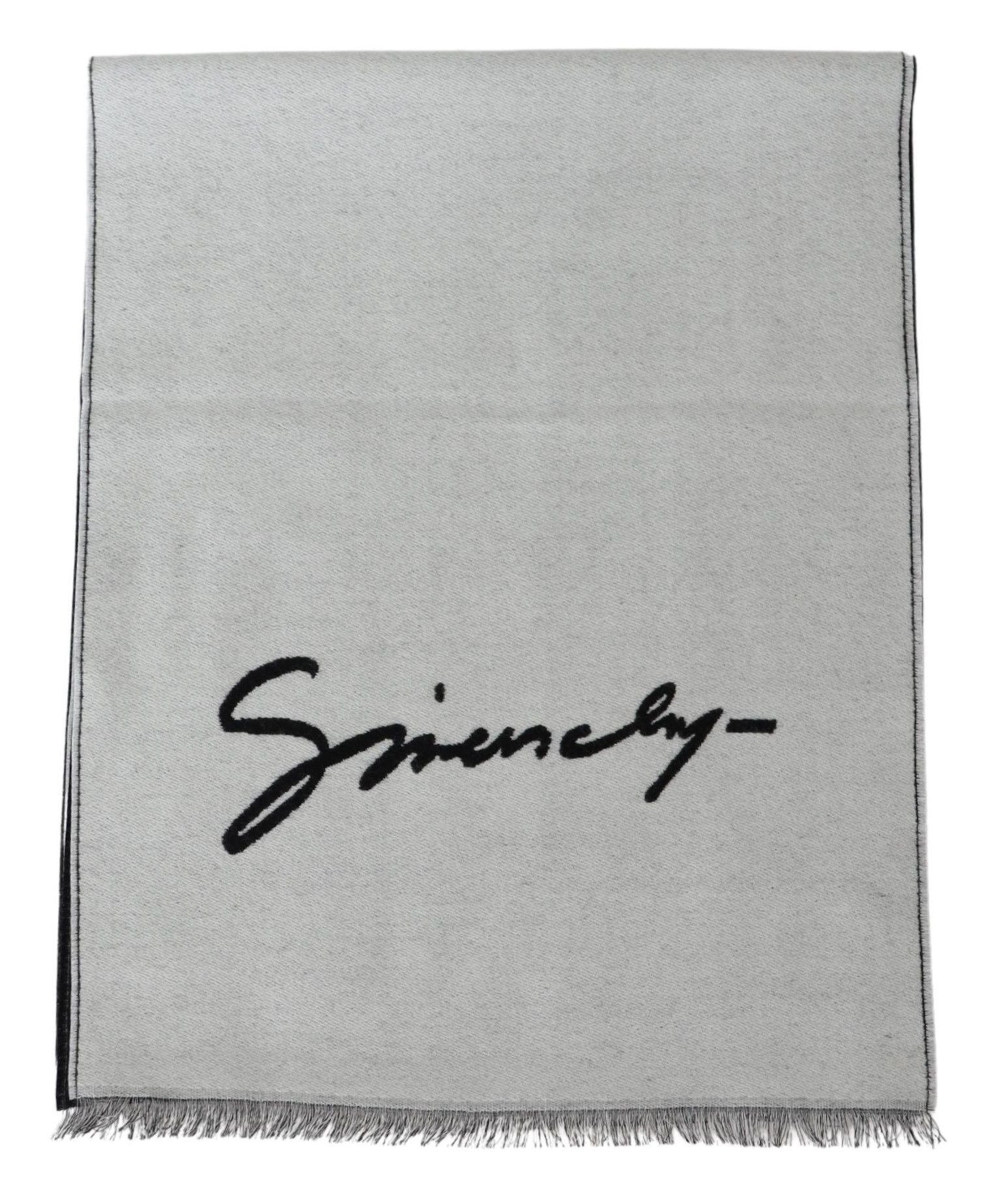 Givenchy Black White Wool Unisex Winter Warm Scarf Wrap Shawl - Maison Luxe