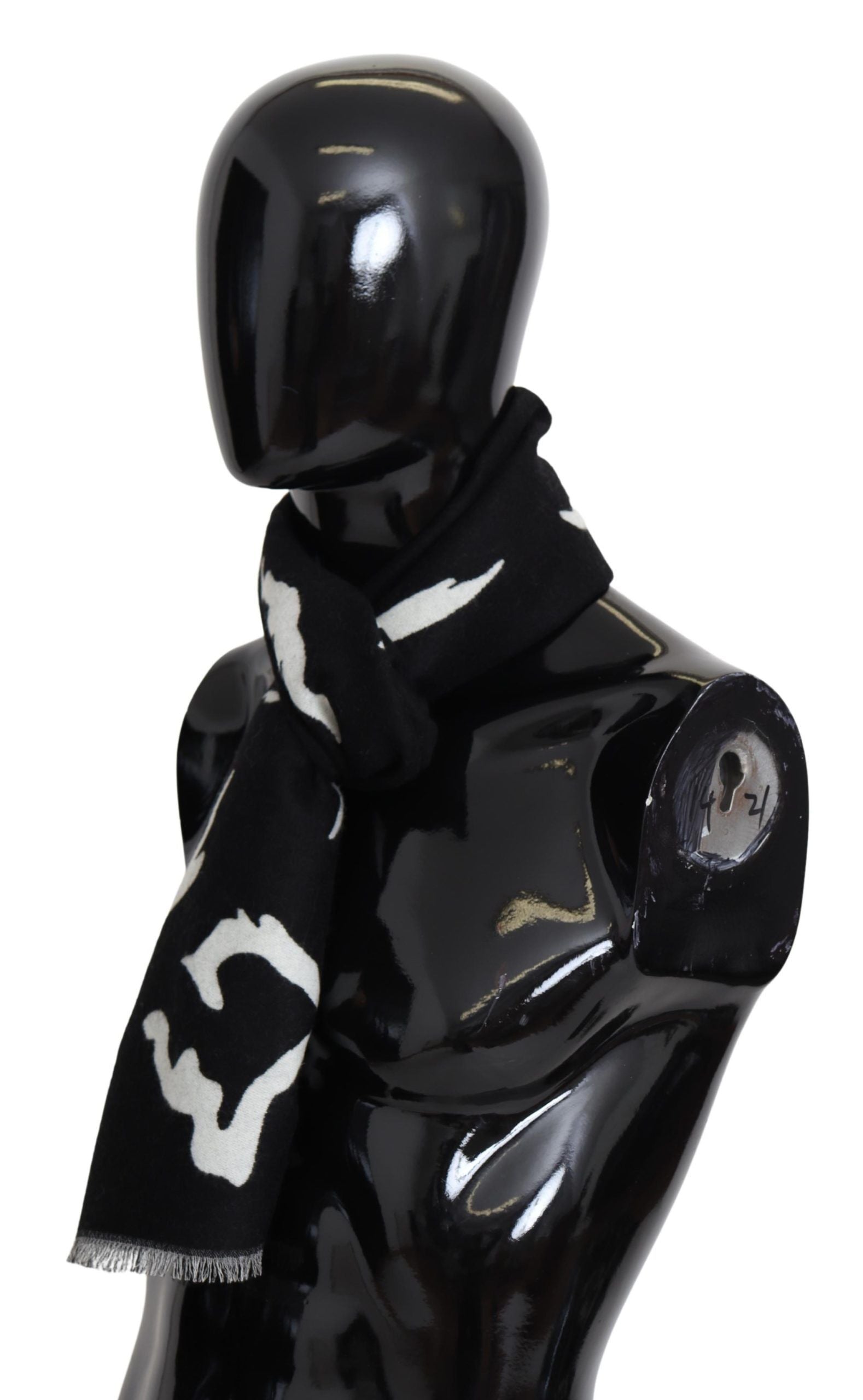 Givenchy Black White Wool Unisex Winter Warm Scarf Wrap Shawl - Maison Luxe